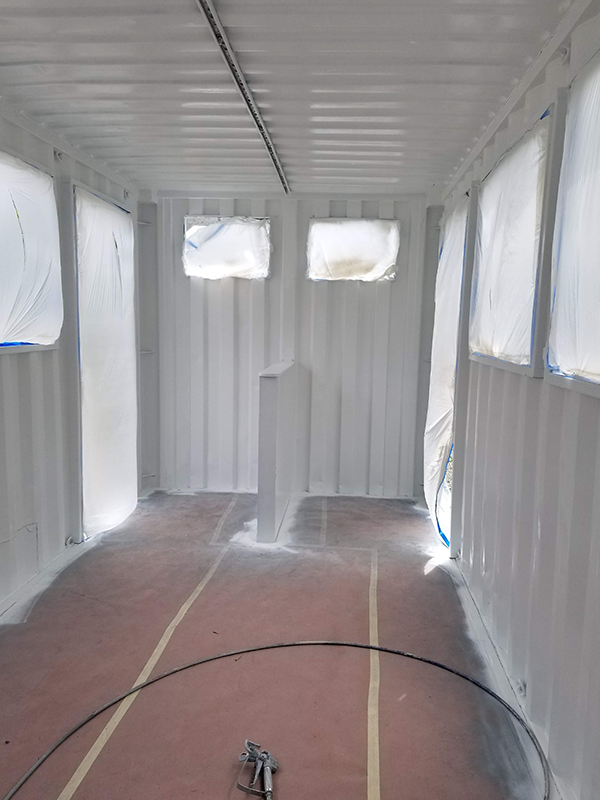 Interior Painting of Former Shipping Container